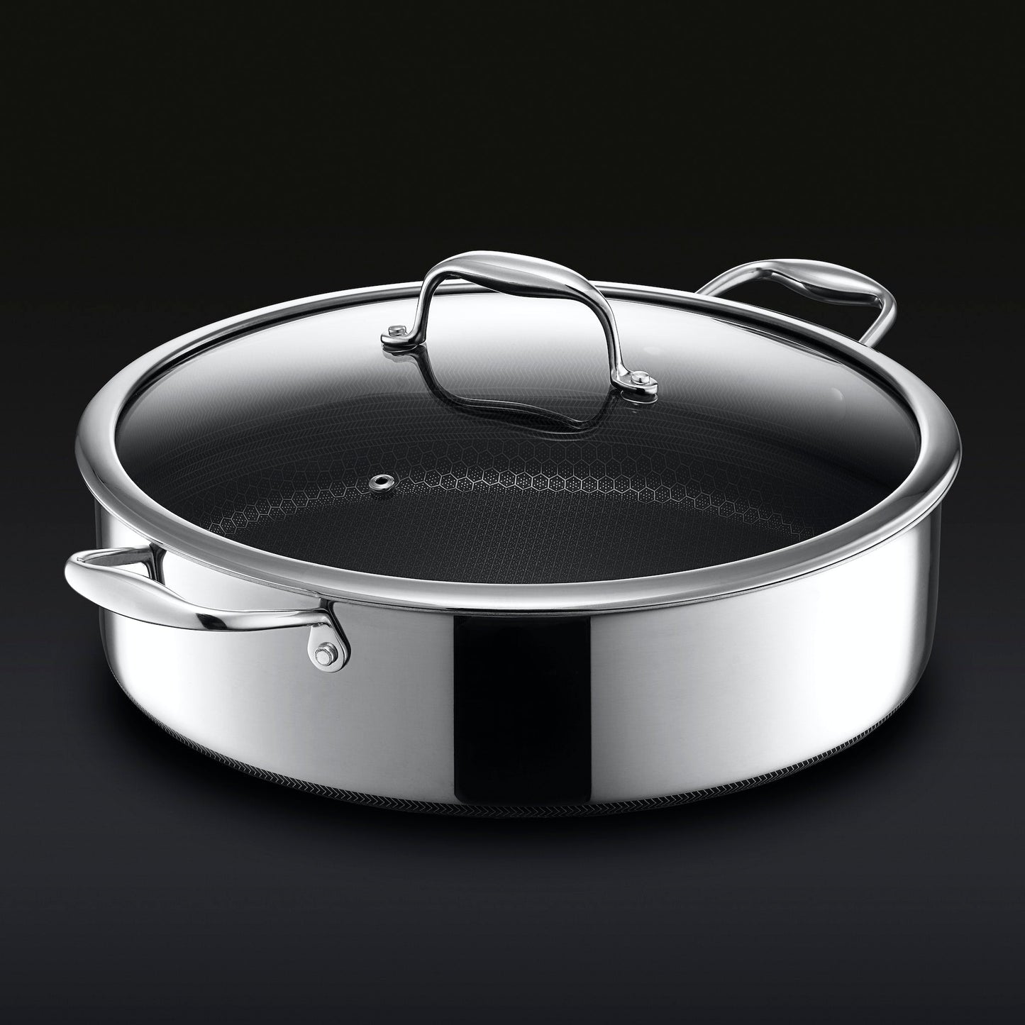 Hybrid Deep Sauté Pan/Chicken Fryer with Lid, 7-Qt