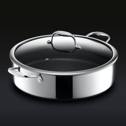 Hybrid Deep Sauté Pan/Chicken Fryer with Lid, 7-Qt